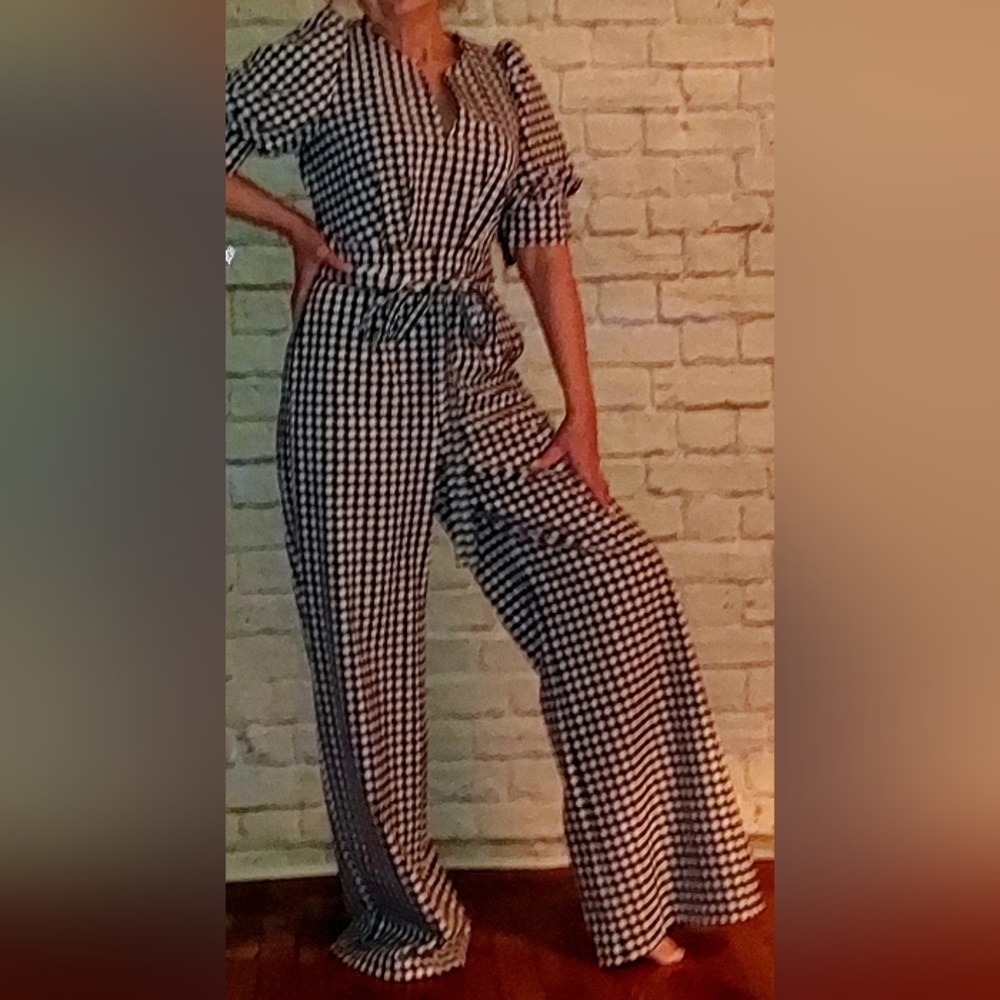 New York & Company Gingham Jumpsuit NWT - Picture 4 of 6